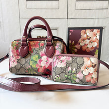 Load image into Gallery viewer, Gucci GG Supreme Monogram Blooms Bundle: Mini Boston and Compact Zip Wallet