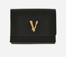 Load image into Gallery viewer, BRAND NEW VERSACE Virtus Calfskin Virtus Trifold Wallet