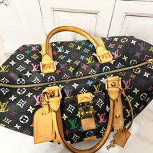 Load image into Gallery viewer, Louis Vuitton X Takashi Murakami Multicolor Noir Keepall 45 Black