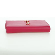 Load image into Gallery viewer, Saint Laurent Smooth Calfskin Classic Monogram Cassandre Clutch Lipstick Fuchsia
