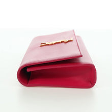 Load image into Gallery viewer, Saint Laurent Smooth Calfskin Classic Monogram Cassandre Clutch Lipstick Fuchsia