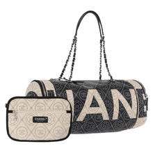 Load image into Gallery viewer, CHANEL Coated Canvas Camellia Printed Calfskin Bowling Bag