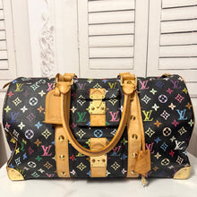 Load image into Gallery viewer, Louis Vuitton X Takashi Murakami Multicolor Noir Keepall 45 Black