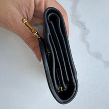 Load image into Gallery viewer, Christian Dior Grained Calfskin Saddle Lotus Wallet Black