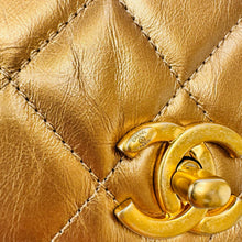 Load image into Gallery viewer, CHANEL Calfskin Caviar Quilted Mini Chain Handle Flap Gold