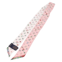 Load image into Gallery viewer, Louis Vuitton Silk Garden Monogram BB Bandeau Twilly Scarf Pink