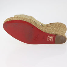 Load image into Gallery viewer, Christian Louboutin Gold Ribbon Espadrille Wedge Sandals Size 39 (Fit Like US 8)