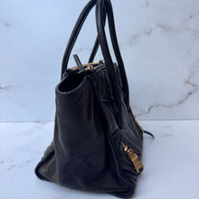 Load image into Gallery viewer, Miu Miu Black Nappa Leather Biker Tote
