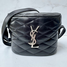 Load image into Gallery viewer, Saint Laurent Lambskin Quilted Monogram June Box Bag Black