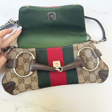 Load image into Gallery viewer, Gucci Horsebit NM Web Chain Clutch GG Canvas Small