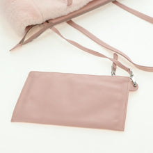 Load image into Gallery viewer, Miu Miu Pink Shearling Sequin Logo Tote with Pouch