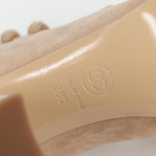 Load image into Gallery viewer, šBlack Friday SpecialšChanel Suede Camelia Open Toe Booties Size 38