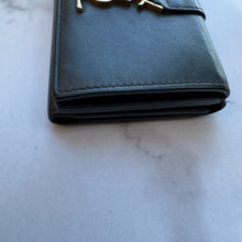 Load image into Gallery viewer, SAINT LAURENT Calfskin Monogram Tiny Tri Fold Wallet Green