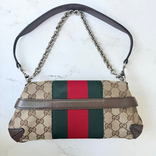 Load image into Gallery viewer, Gucci Horsebit NM Web Chain Clutch GG Canvas Small