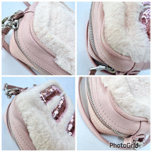 Load image into Gallery viewer, Miu Miu Pink Shearling Sequin Logo Camera Bag