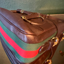 Load image into Gallery viewer, Gucci Brown Calfskkin Heritage Web Horsebit Hobo
