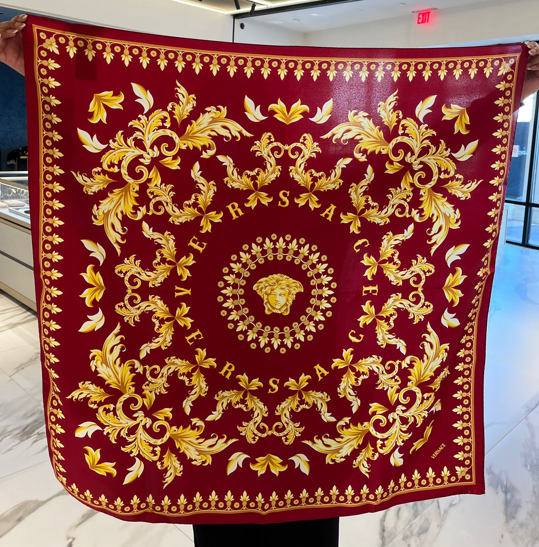 BRAND NEW VERSACE Silk Scarf Red