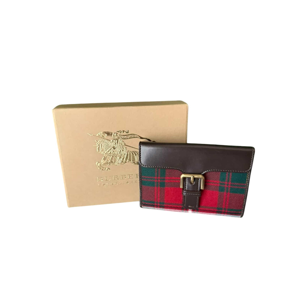 🎁Black Friday Special🎁Burberry Red and Green Check Wallet