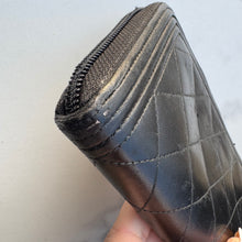 Load image into Gallery viewer, Chanel Quilted Boy Zip Around Wallet Black
