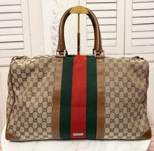 Load image into Gallery viewer, PRELOVED GUCCI Canvas Travel Bag
