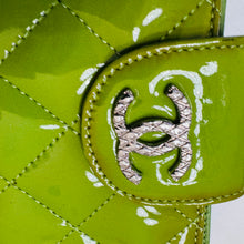 Load image into Gallery viewer, Chanel Lime Patent Medium Wallet
