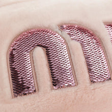 Load image into Gallery viewer, Miu Miu Pink Shearling Sequin Logo Tote with Pouch
