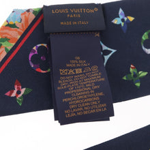 Load image into Gallery viewer, Louis Vuitton Silk Garden Monogram BB Bandeau Twilly Scarf Navy
