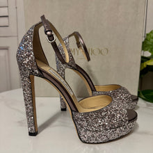 Load image into Gallery viewer, Jimmy Choo Pattie Platform Glitter Heel Size 7.5 Light Lilac
