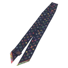 Load image into Gallery viewer, Louis Vuitton Silk Garden Monogram BB Bandeau Twilly Scarf Navy
