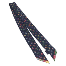 Load image into Gallery viewer, Louis Vuitton Silk Garden Monogram BB Bandeau Twilly Scarf Navy
