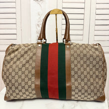 Load image into Gallery viewer, PRELOVED GUCCI Canvas Travel Bag
