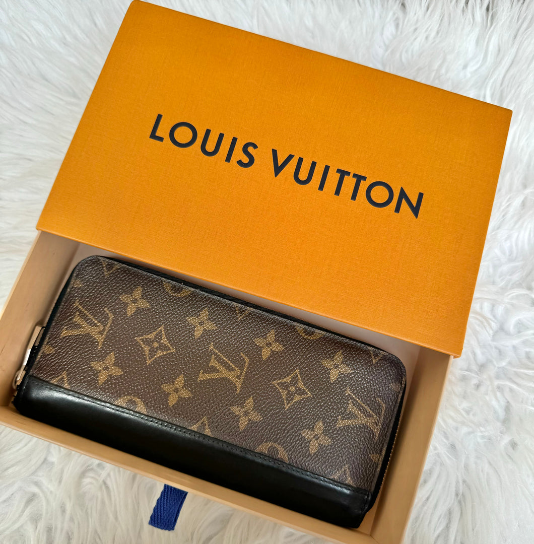 PRELOVED Louis Vuitton Monogram Macassar Vertical Zippy Wallet