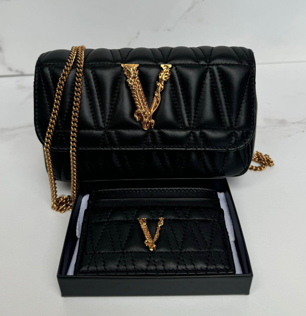 BRAND NEW! Versace Virtus Mini Crossbody and Card Case