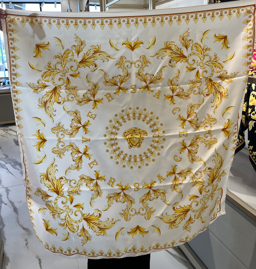 BRAND NEW VERSACE Silk Scarf White
