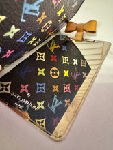 Load image into Gallery viewer, PRELOVED Louis Vuitton Takashi Murakami Monogram Multicolor Noir Mirror and Case / Card Case
