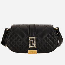 Load image into Gallery viewer, BRAND NEW VERSACE Greca Quilted Lambskin Crystal Shoulder Bag Black
