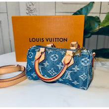 Load image into Gallery viewer, Louis Vuitton Monogram Denim Nano Speedy and Card Case Bundle

