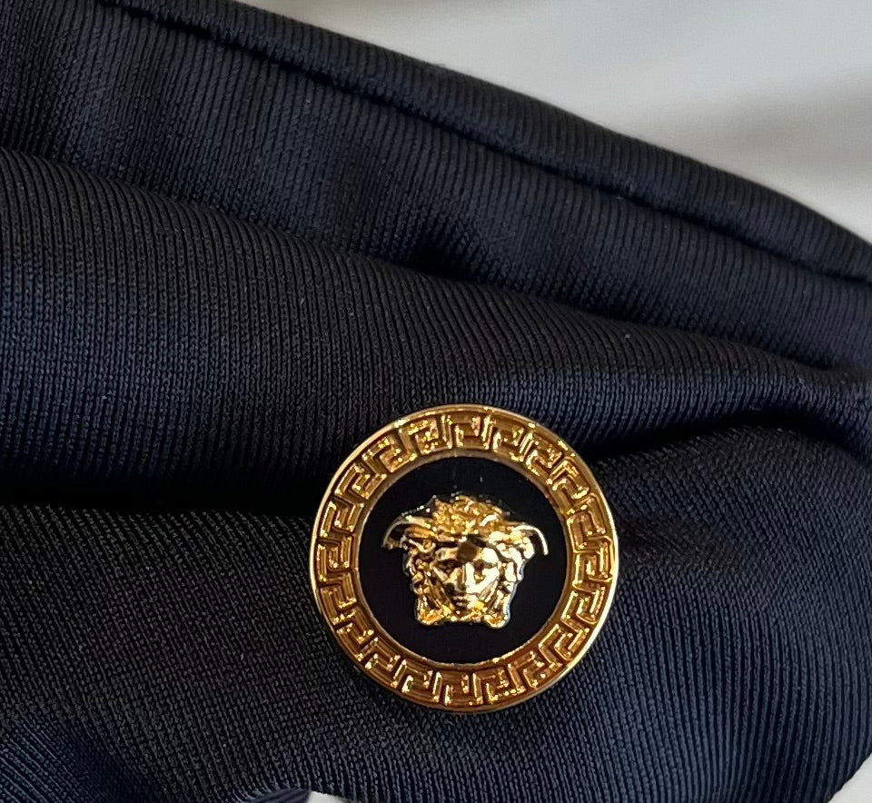 BRAND NEW VERSACE Medusa Stud Earrings Black/ Gold