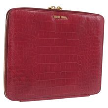 Load image into Gallery viewer, Miu Miu Hot Pink Croc Embossed iPad Sleeve
