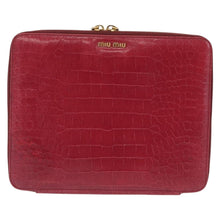Load image into Gallery viewer, Miu Miu Hot Pink Croc Embossed iPad Sleeve
