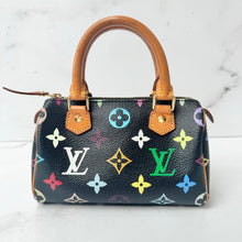 Load image into Gallery viewer, Louis Vuitton X Takashi Murakami Multicolor Noir Monogram Mini Speedy
