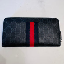 Load image into Gallery viewer, Gucci GG Supreme Black Canvas Zip Wallet
