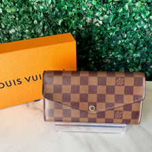 Load image into Gallery viewer, Louis Vuitton Damier Ebene / Rose Ballerine Sarah Wallet NM
