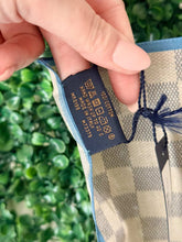 Load image into Gallery viewer, Louis Vuitton Damier Azur Cotton Square Bandana Scarf
