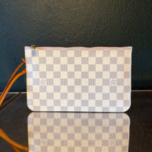 Load image into Gallery viewer, Louis Vuitton Damier Azur / Rose Ballerine Neverfull MM Pouch
