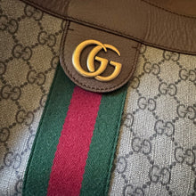 Load image into Gallery viewer, GUCCI GG Supreme Monogram Web Ophidia Tote Brown
