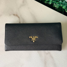 Load image into Gallery viewer, Prada Black Saffiano Leather Continental Wallet
