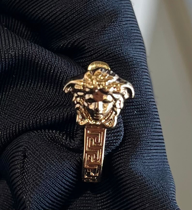 BRAND NEW VERSACE Medusa Greca Small Huggie Earrings