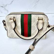 Load image into Gallery viewer, Gucci GG Supreme Canvas Super Mini Ophidia Boston Bag Mystic White
