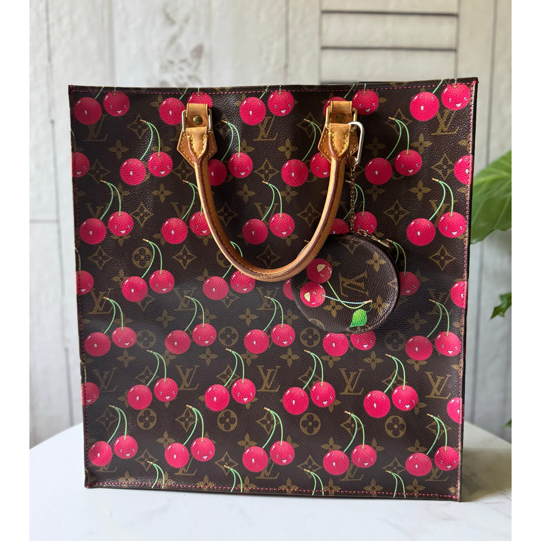 🍒Louis Vuitton X Takashi Murakami Cerises Bundle:  Cherries Sac Plat and Round Coin Purse🍒
